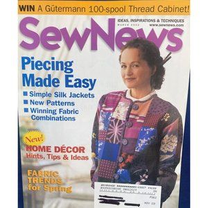 Sew News March 2002 Issue Piecing Made Easy Fabric Trends for Spring SN020